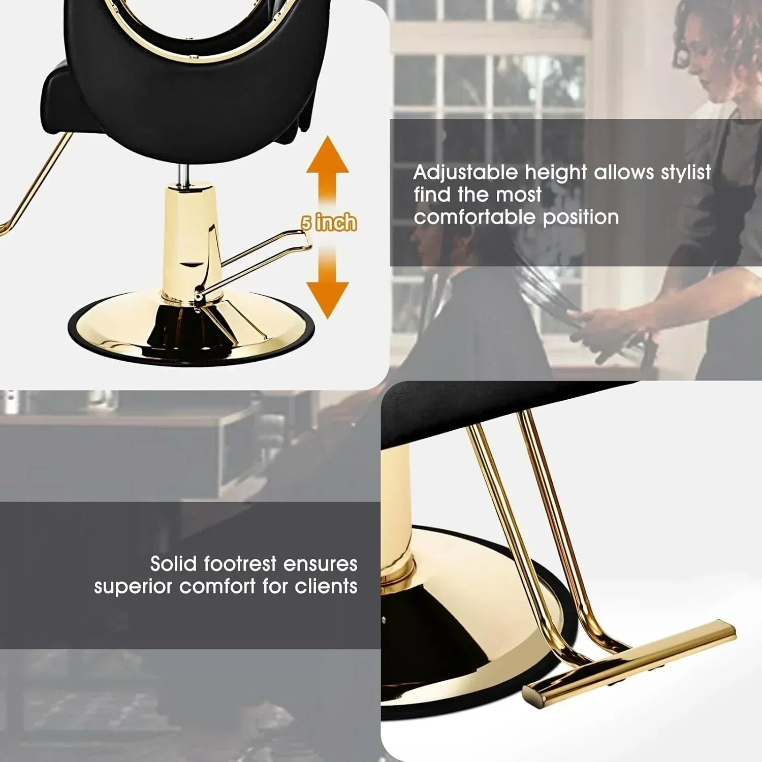 Artist Hand Salon Chair Reclining Barber Chair Oversized Hydraulic Pump Hair Salon Chair wourant