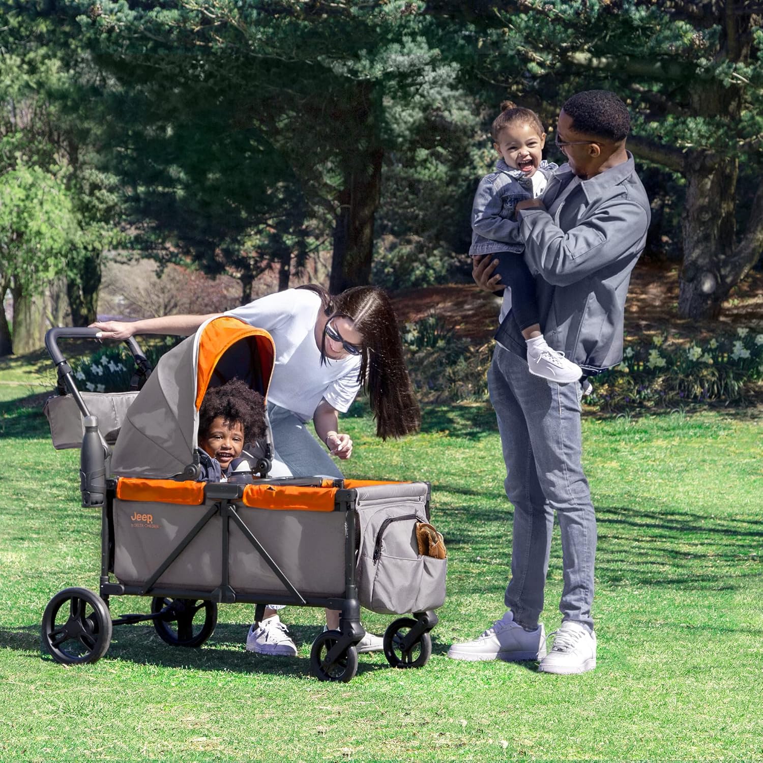 Jeep Sport All-Terrain Stroller Wagon by Delta Children Includes Canopy Parent Organizer wourant