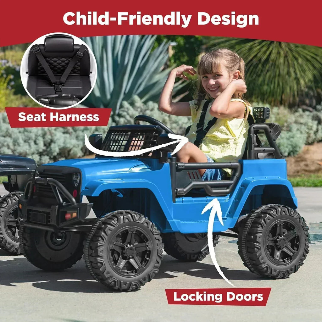 Best Choice Products 12V Kids Ride-On Truck Car with Spring Suspension and LED Lights wourant