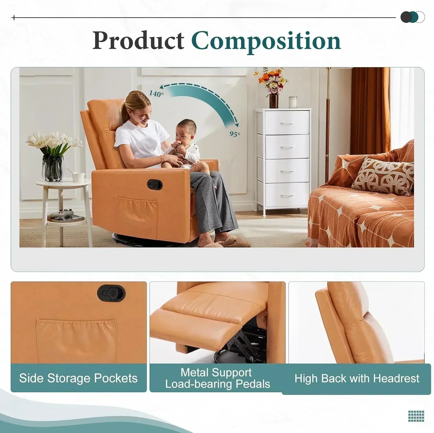 Sweetcrispy Massage Recliner Chair for Adults Adjustable Home Theater Seating wourant