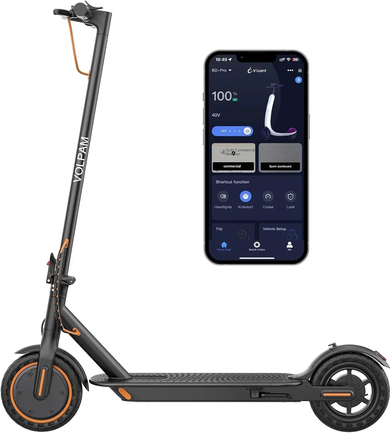 Electric Scooter 350W/500W Powerful Motor 8.5"/10" Solid Tires 19/22Mph 28/21/12 Miles Range wourant