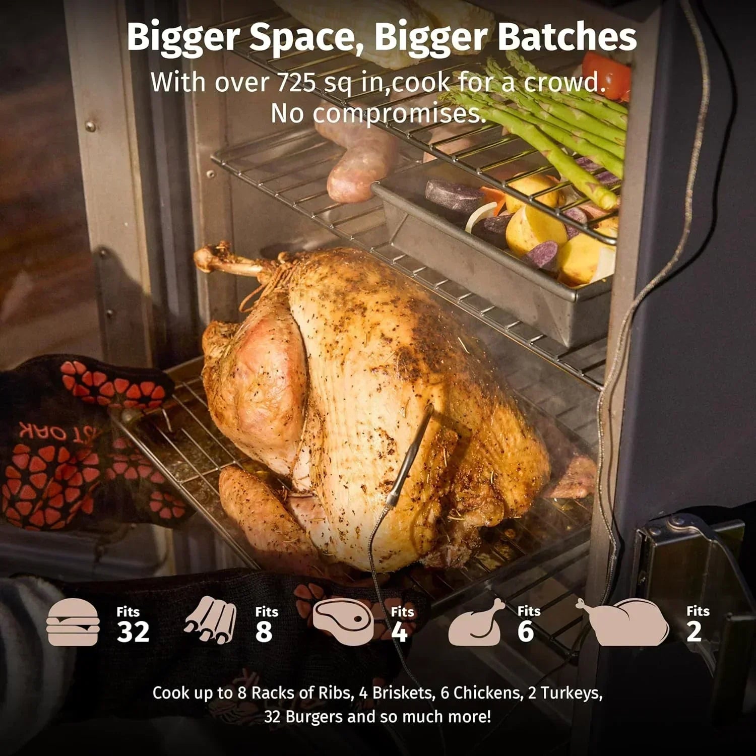 EAST OAK 30" Outdoor Electric Smoker Built-in meat probe smokes up to 6 times longer wourant