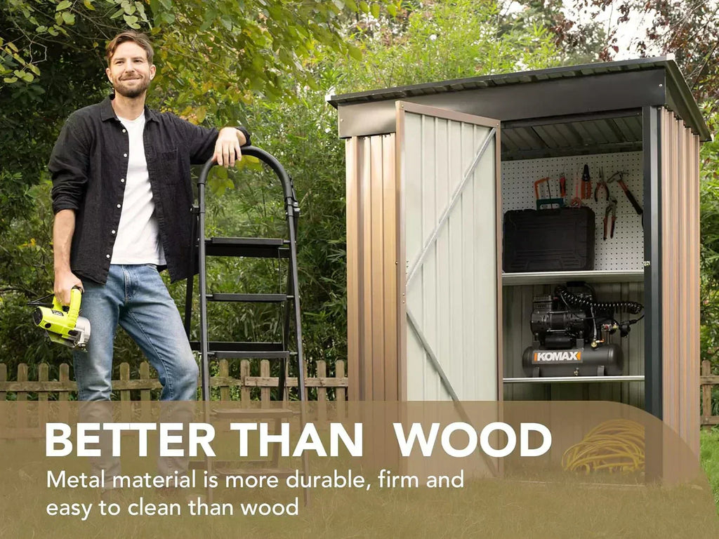 Devoko Outdoor Storage Shed Lockable Metal Garden Shed Steel Anti-Corrosion Storage House wourant