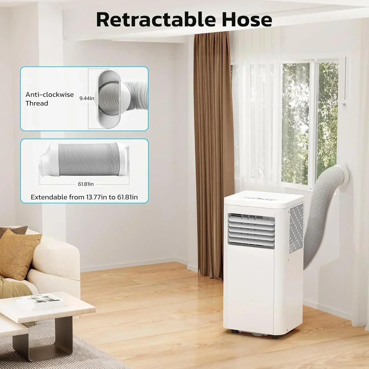 ZAFRO 8,000 BTU Portable Air Conditioners 4 Modes Portable AC Unit with Fast Cooling wourant