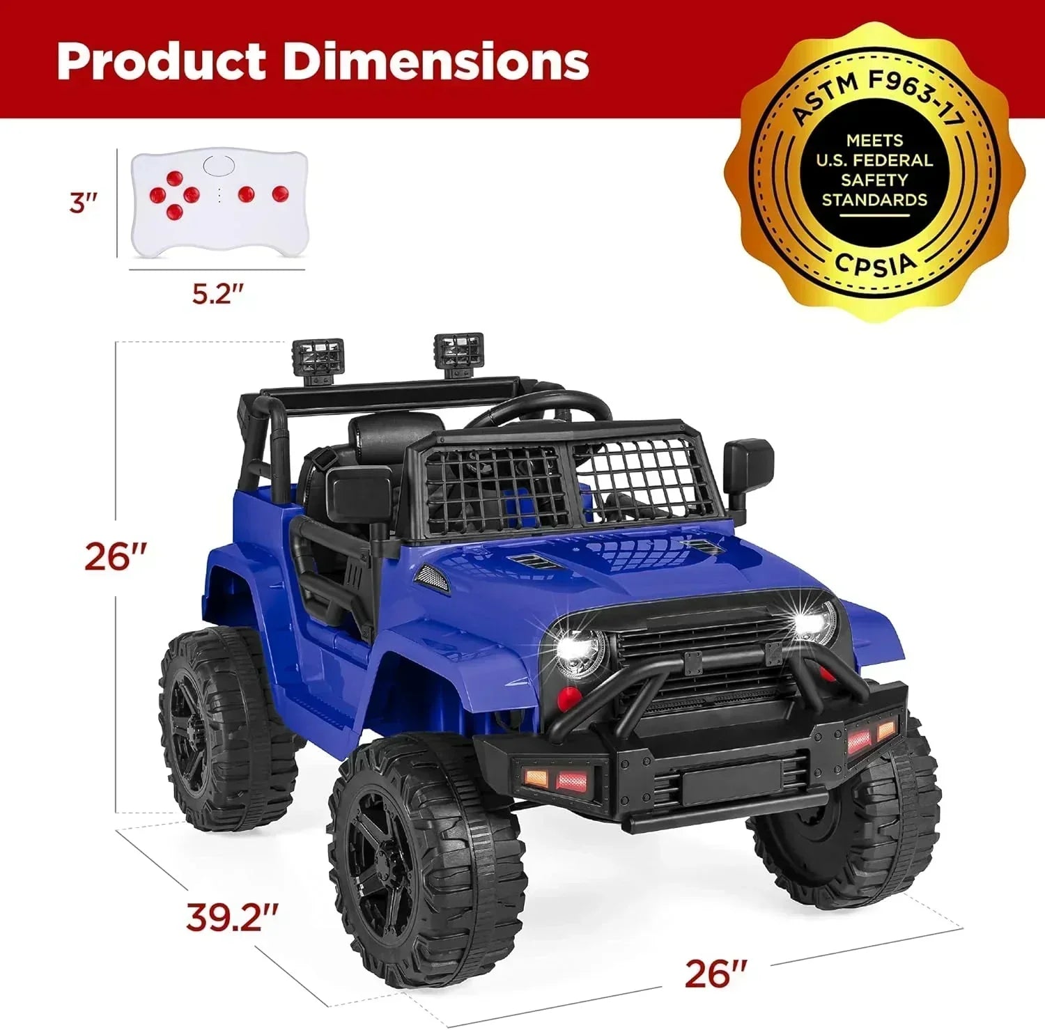 Best Choice Products 12V Kids Ride-On Truck Car with Spring Suspension and LED Lights wourant