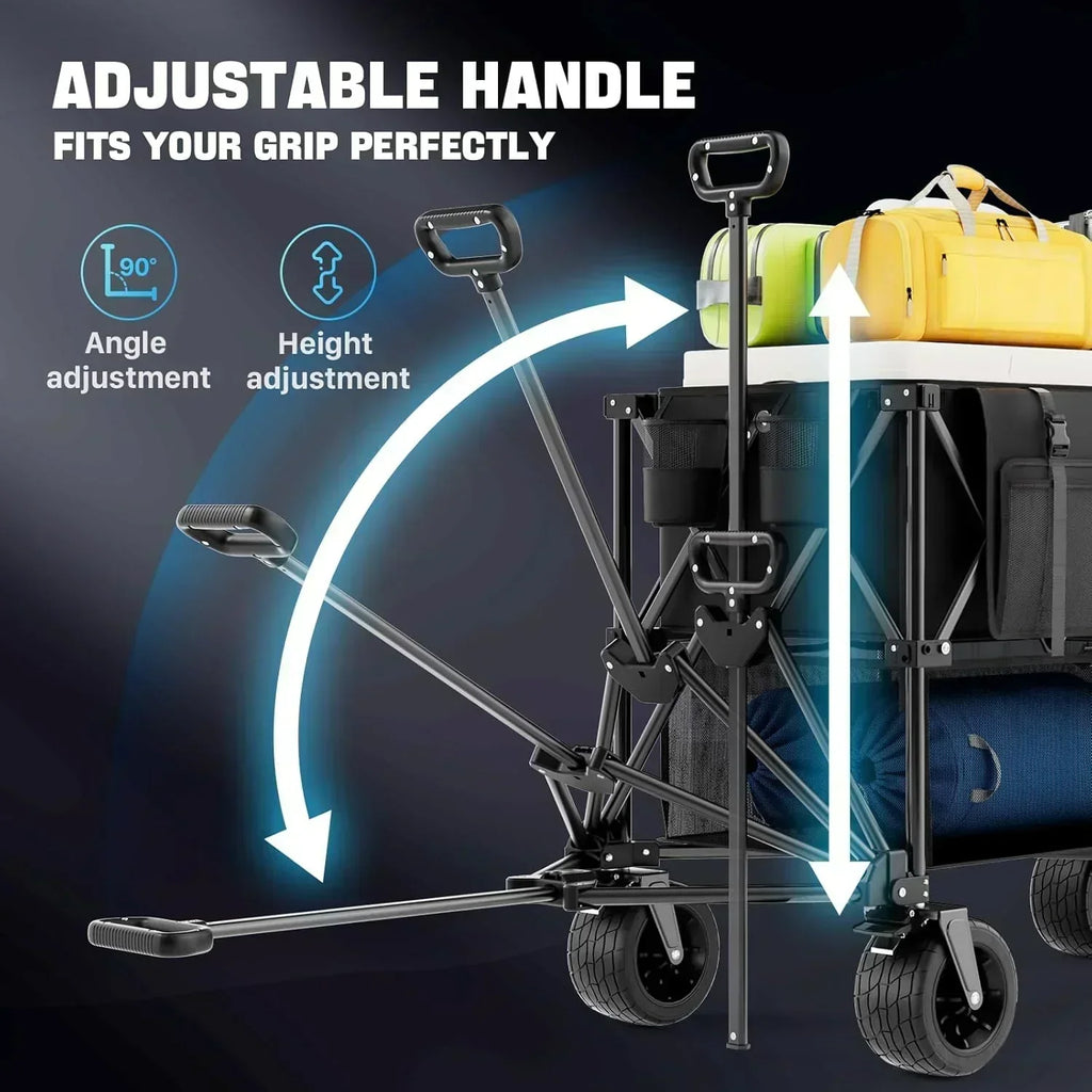 48" Extra Large Folding Travel Cart 560 lb Capacity 350 L Heavy Duty Utility Cart with Brakes wourant