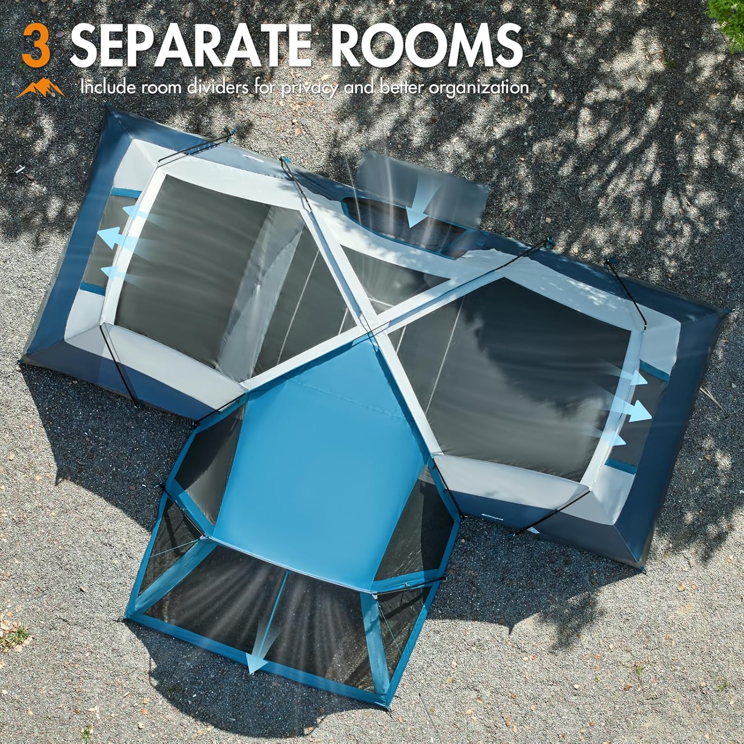 PORTAL 6/8/10 Person Family Camping Tent with Screen Room Water Resistant Big Tunnel Tent wourant