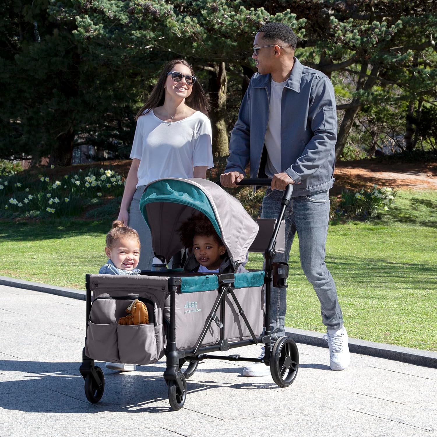 Jeep Sport All-Terrain Stroller Wagon by Delta Children Includes Canopy Parent Organizer wourant