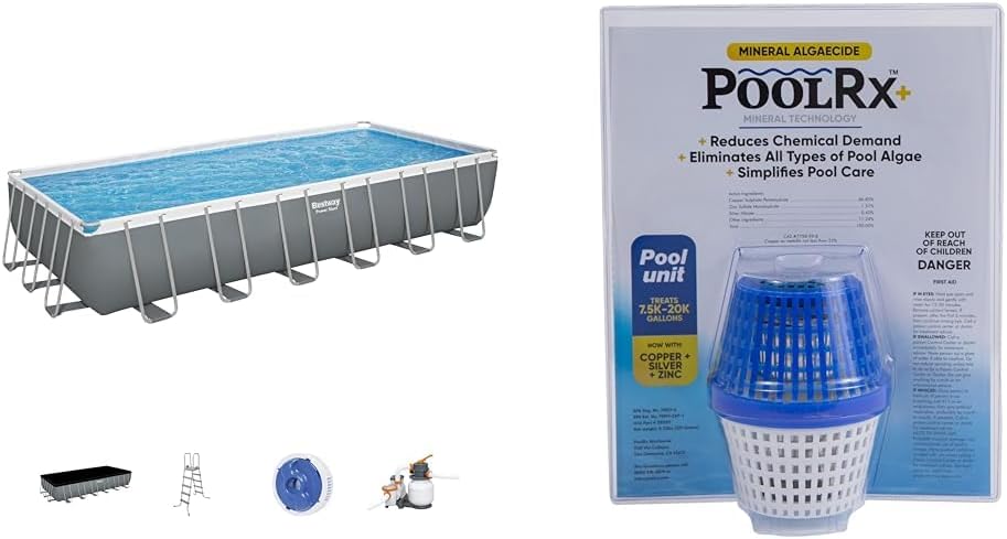 Power Steel 14' x 8'2" x 39.5" Oval Above Ground Pool Set Includes 530gal Filter Pump Ladder wourant