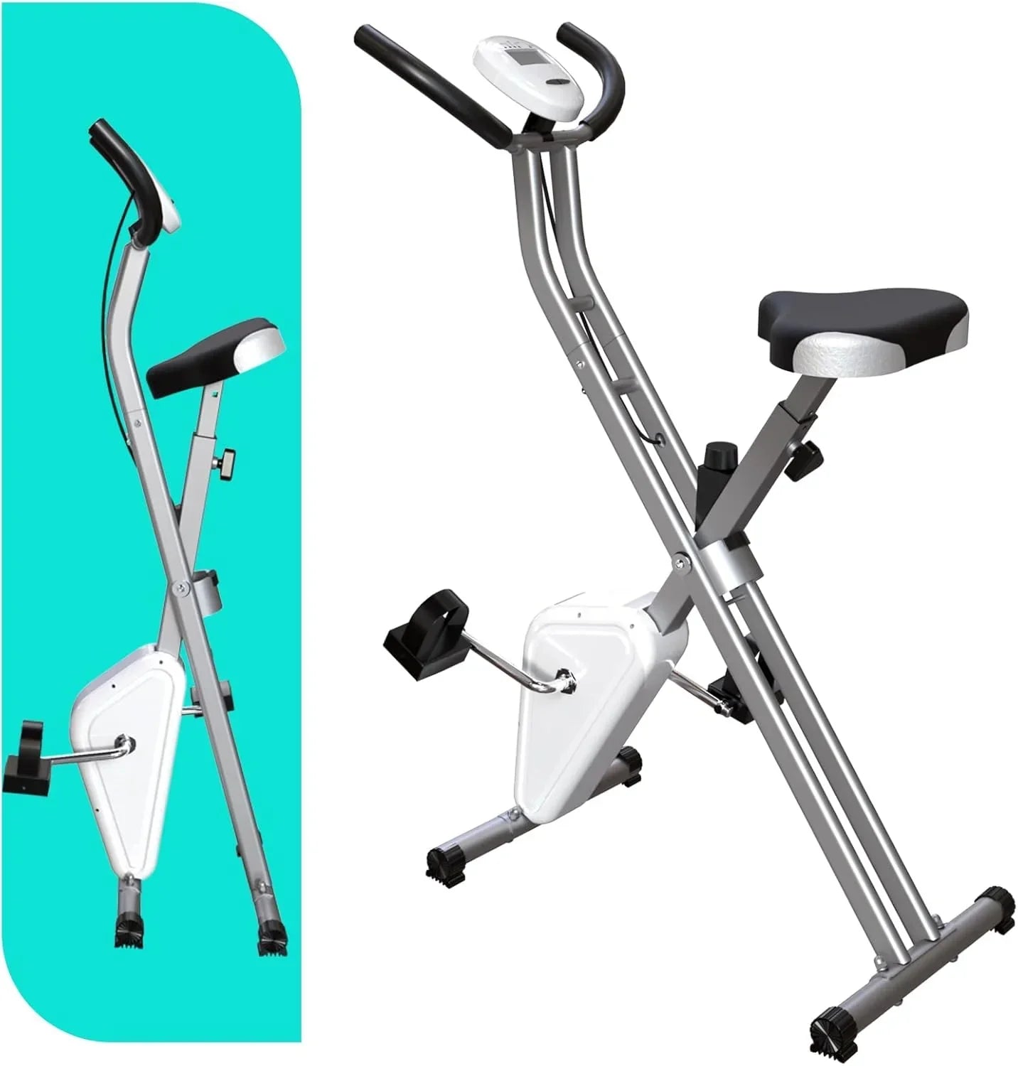 Foldable Exercise Bike Stationary Bikes  5 IN 1 Indoor Workout Cycling Bike Quiet Magnetic Resistance wourant
