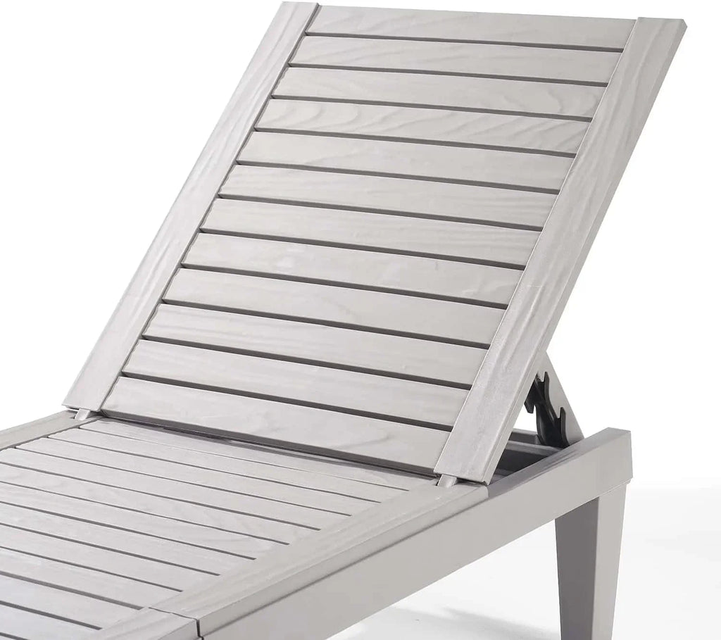 Patio Chairs Black Chaise Lounge Chair Outdoor 5-Position Adjustable Sun Tanning Chair wourant