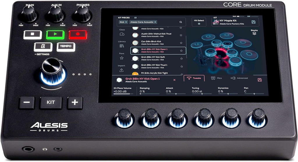 Alison Strata Prime Electronic Drum Set with Touch Screen Dual Area Grid Head wourant