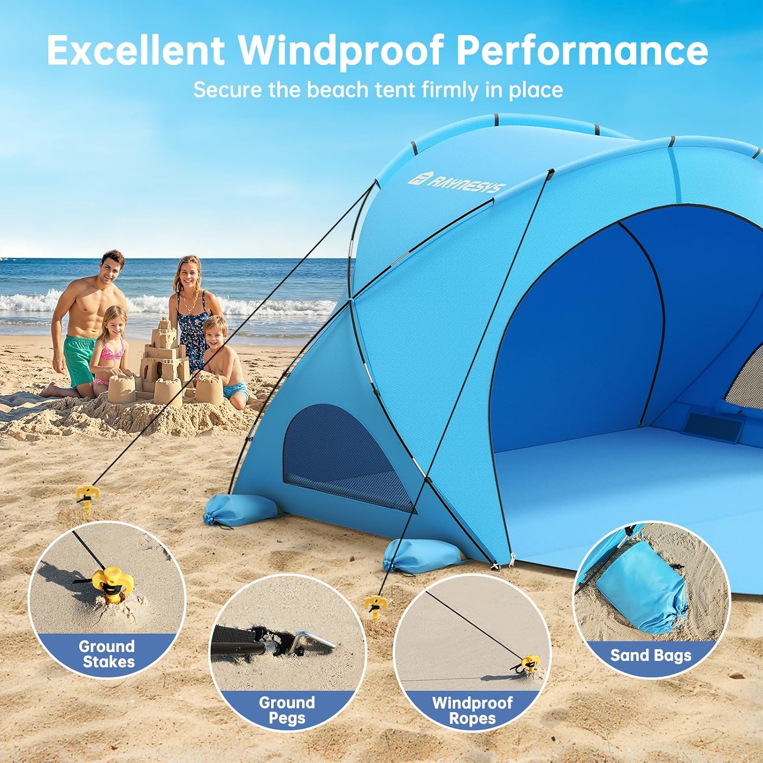 Beach Tent Sun Shelter Beach Shade Tent with UPF50+ UV Protection Beach Sun Shelter Beach Shade wourant
