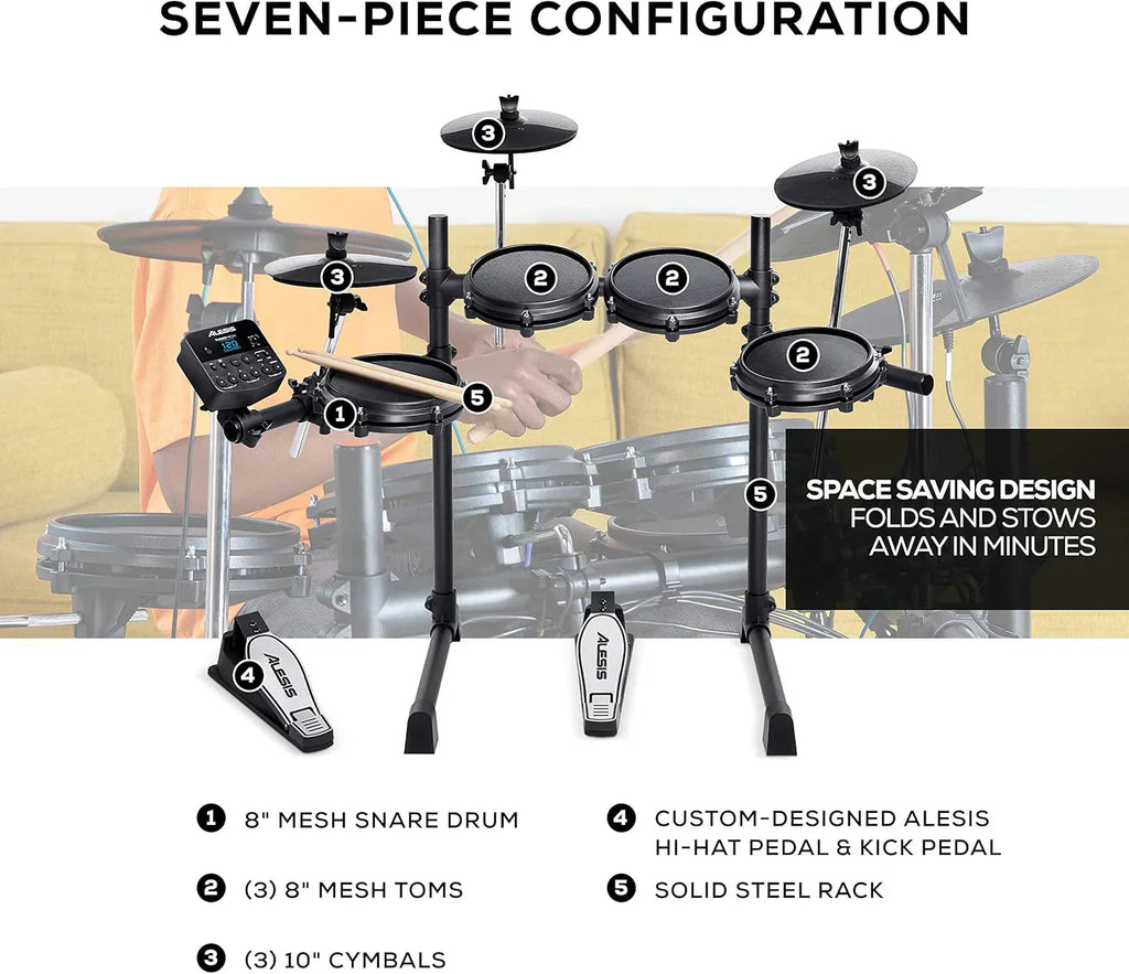 Alesis Turbo Mesh Kit - Electric Drum Set with Over 100 Sounds Mesh Drum Pad wourant