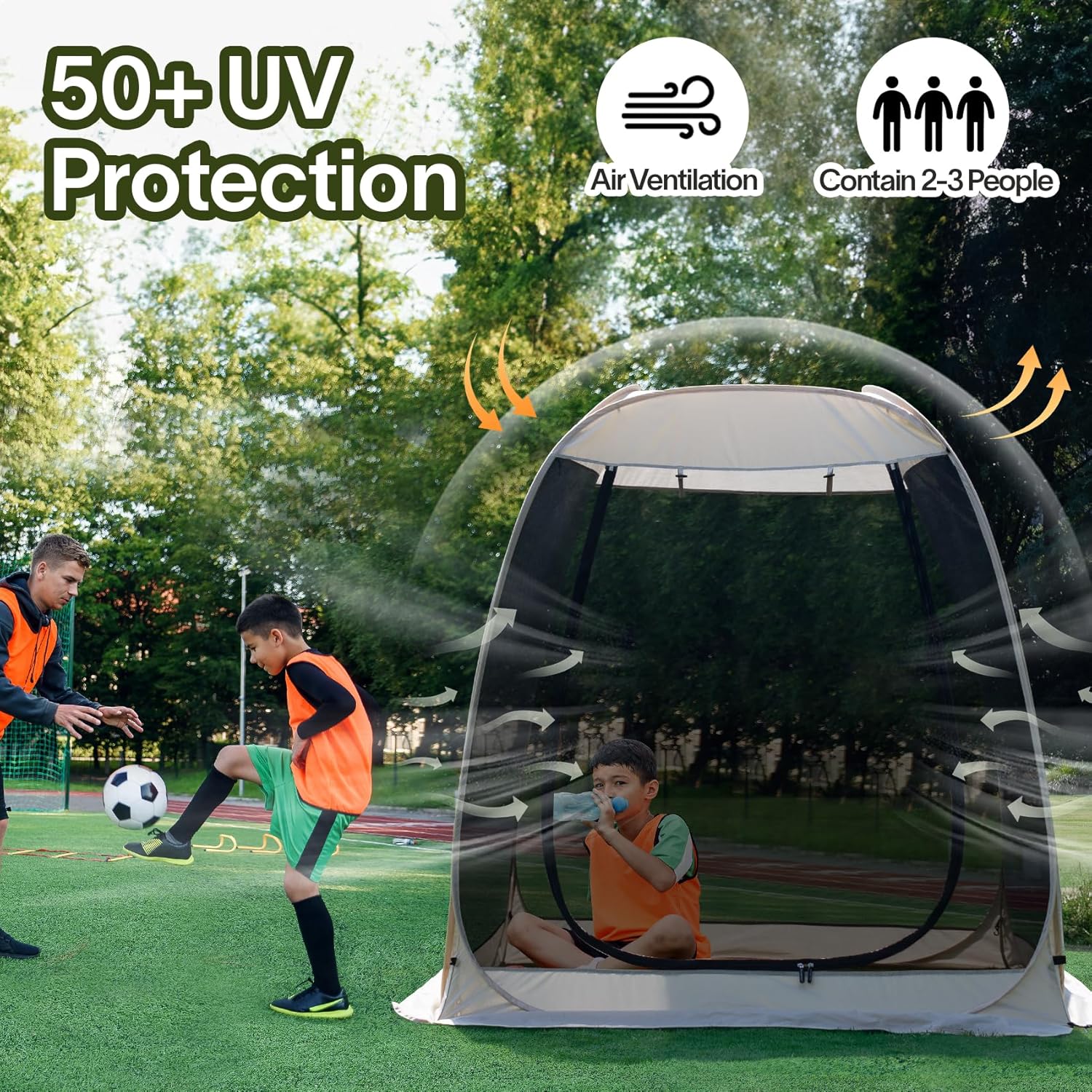 Screen gazebo sleeps 6-10-15 people Igloo-style canopy tent mosquito net on the sides Perfect wourant