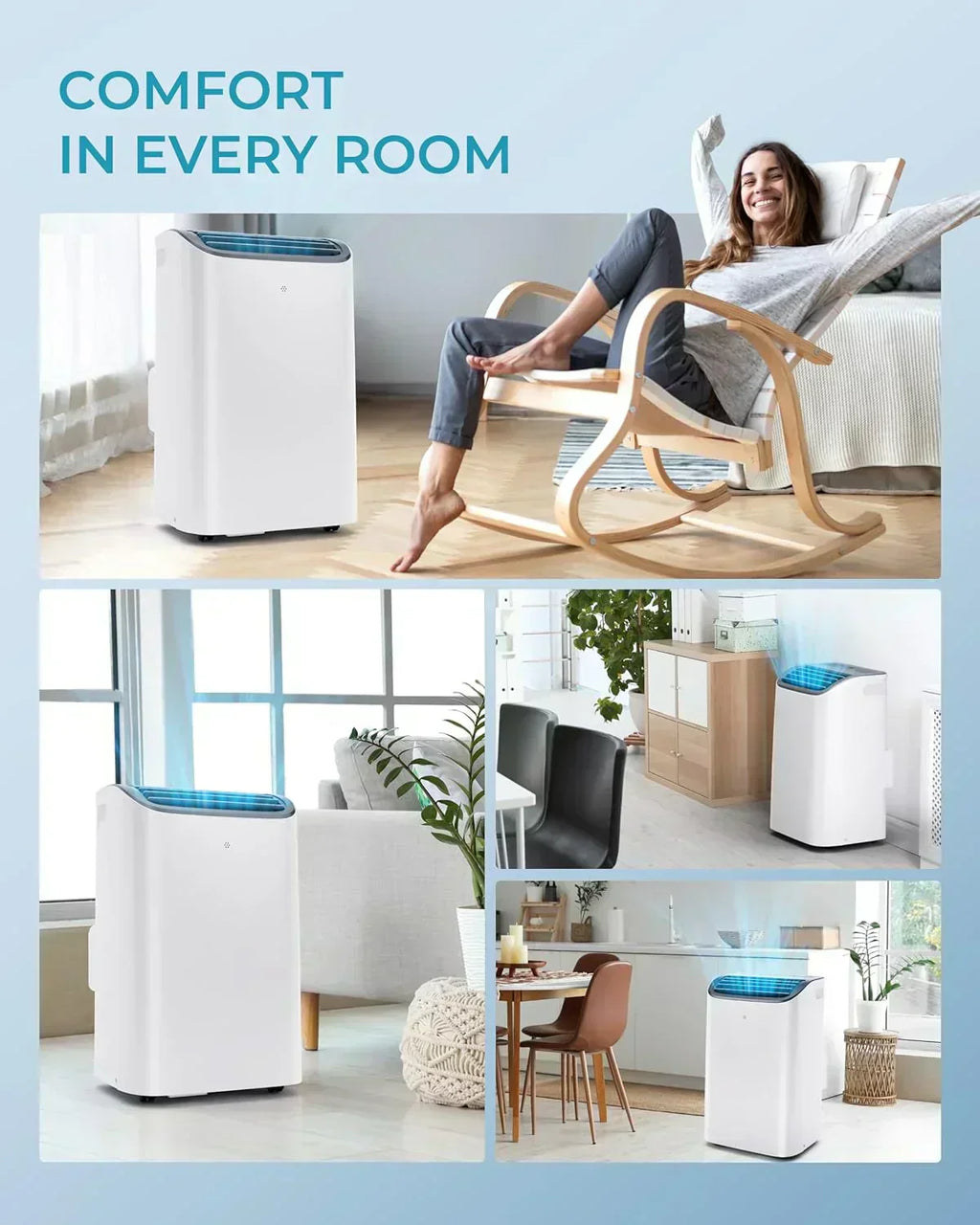 EUHOMY 8,000 BTU Portable Air Conditioners 4-in-1 Portable AC Unit Up to 350 Sq.Ft wourant