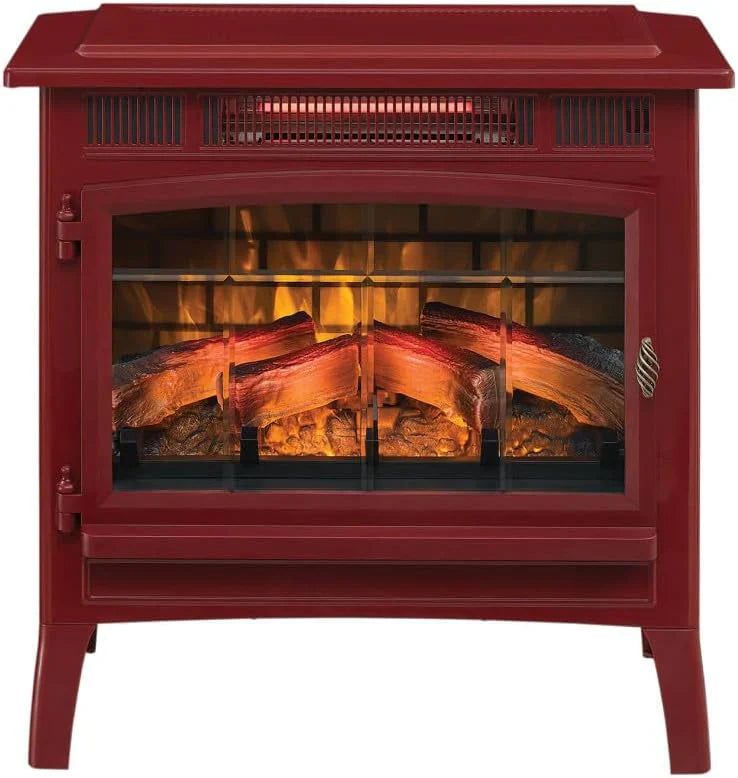 Freestanding Electric Fireplace Stove Heater with 3D Flame Effect for 1000 Sq. Ft wourant