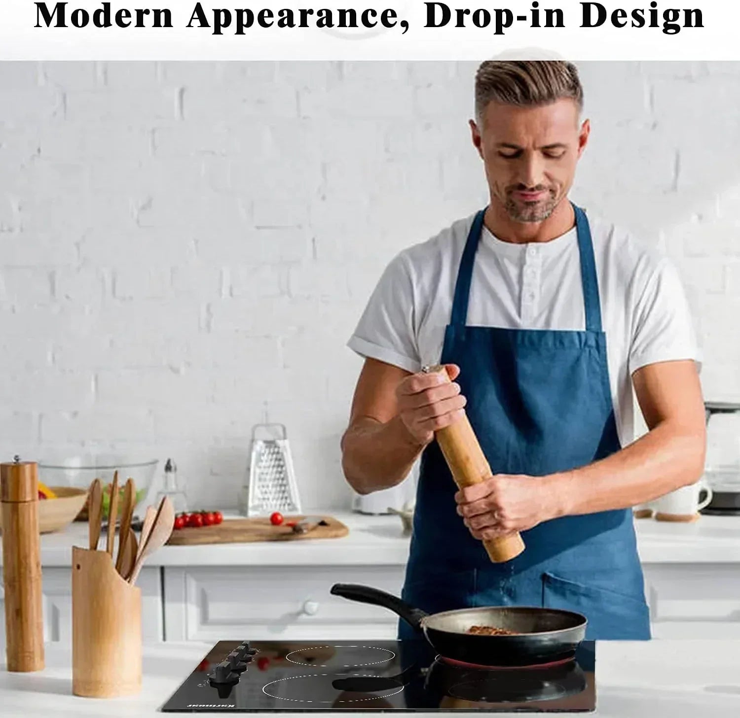 Karinear 30 Inch Electric Cooktop 4 Burners Built-in Ceramic Cooktop Radiant Electric Stove Top wourant