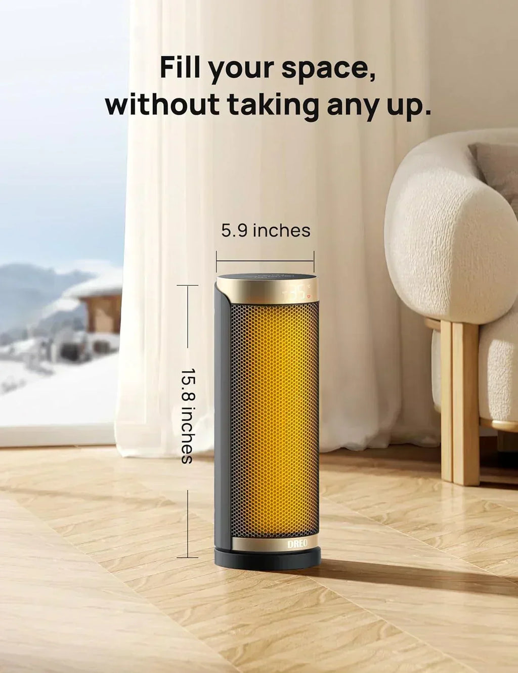 Space Heater 1500W Electric Indoor Heater with Thermostat Quiet Portable Heater wourant