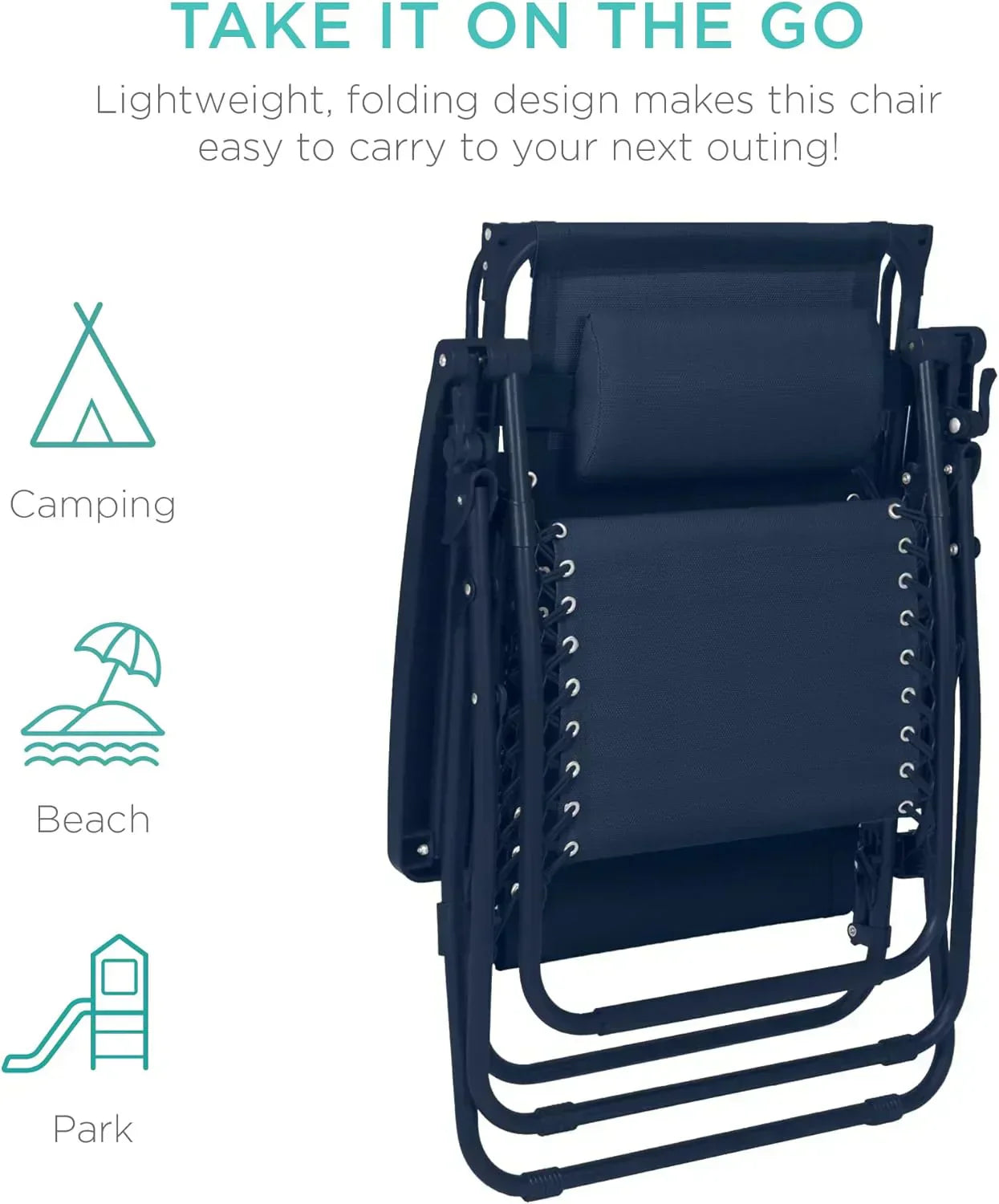 Best Choice Products Folding Zero Gravity Recliner Patio Lounge Chair Adjustable Canopy Shade wourant