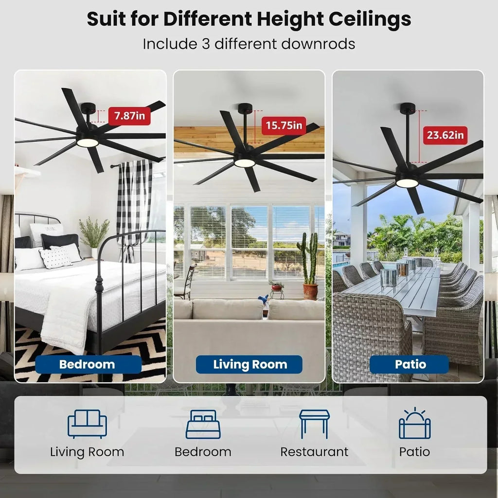 Modern ceiling fan 72 inch bedroom living room library cafe outdoor/industrial wourant
