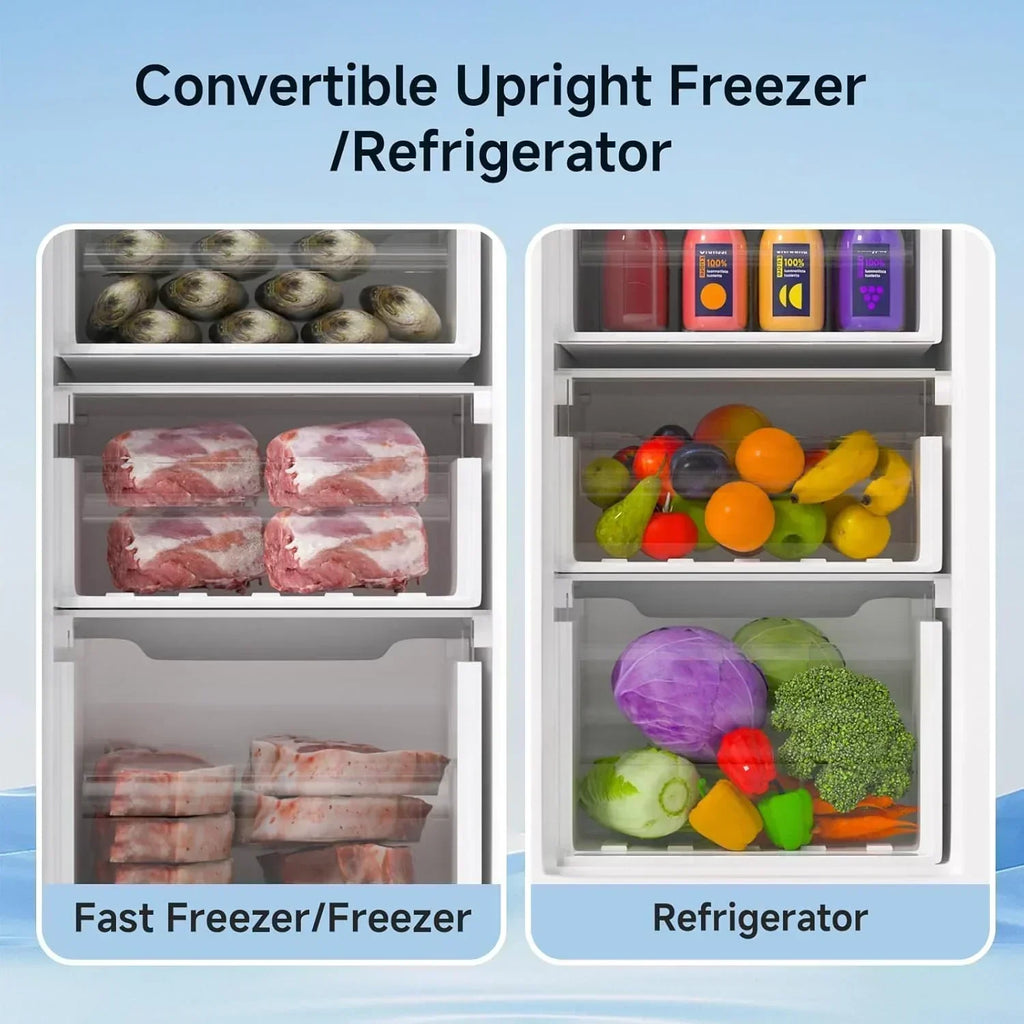 BANGSON Upright Freezer 7.0 Cu.ft Stand Up Freezer Convertible Upright Freezer/Refrigerator wourant