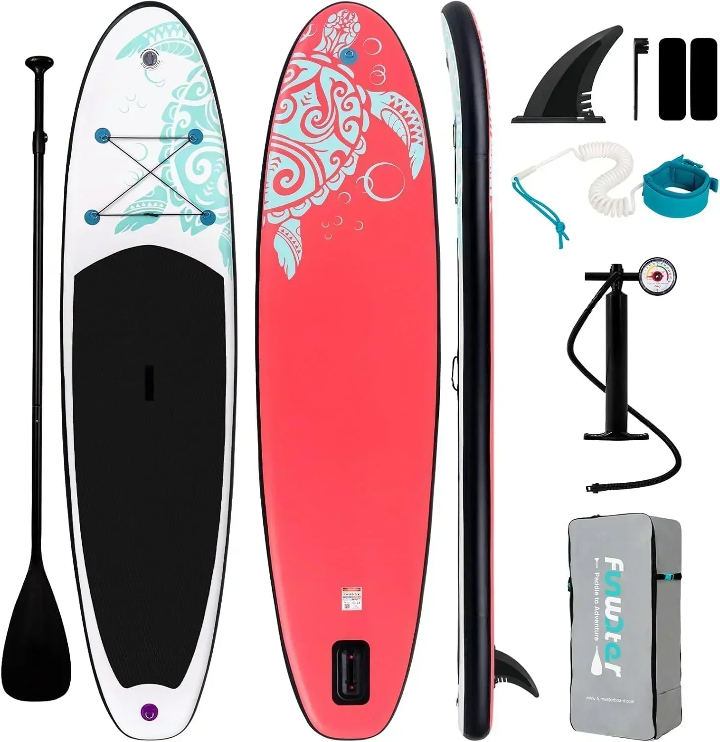 FunWater Inflatable Stand Up Paddle Board Premium SUP Paddle Accessories EVA Deck wourant