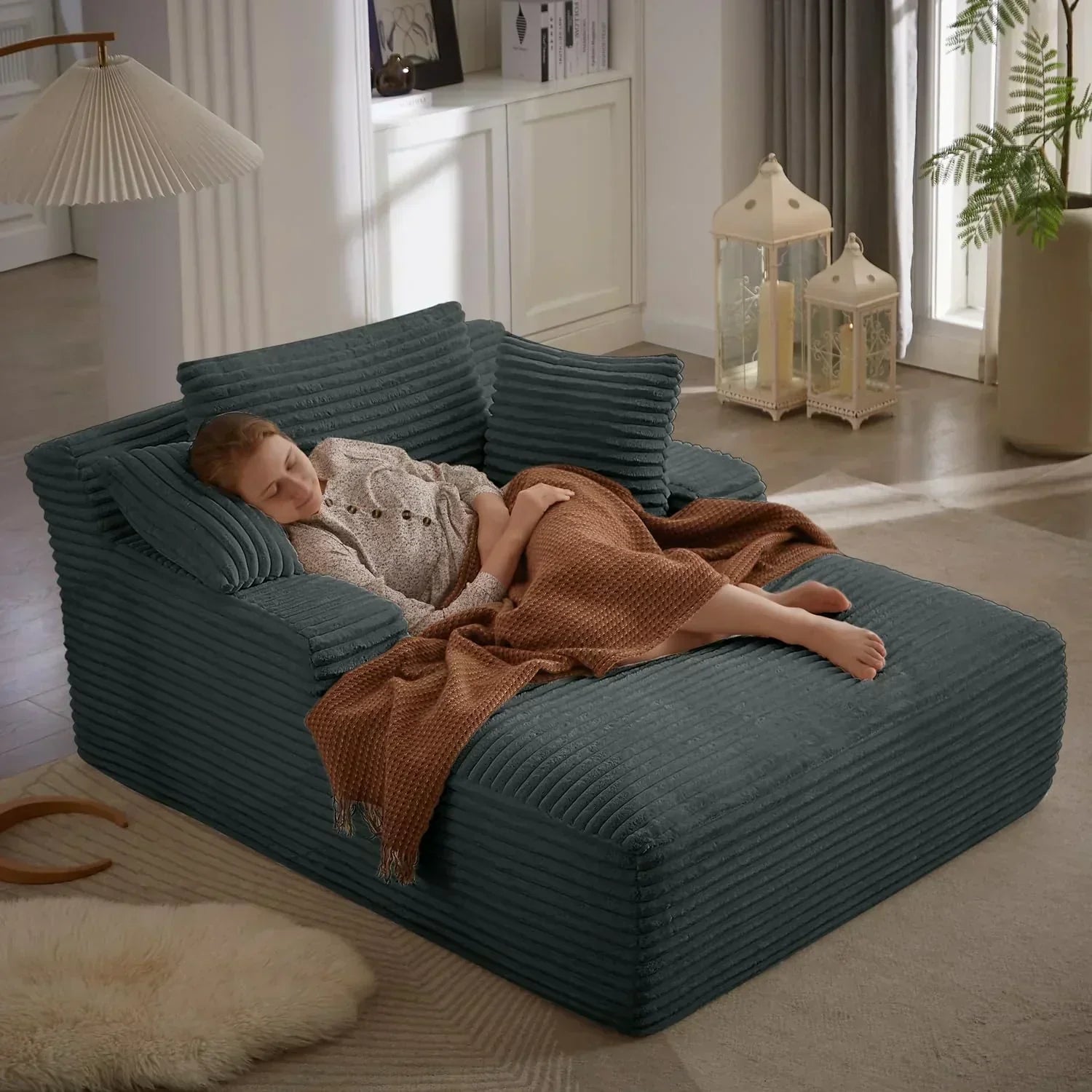 50-inch indoor recliner oversized corduroy upholstered boneless sofa bed deep sleeper sofa wourant