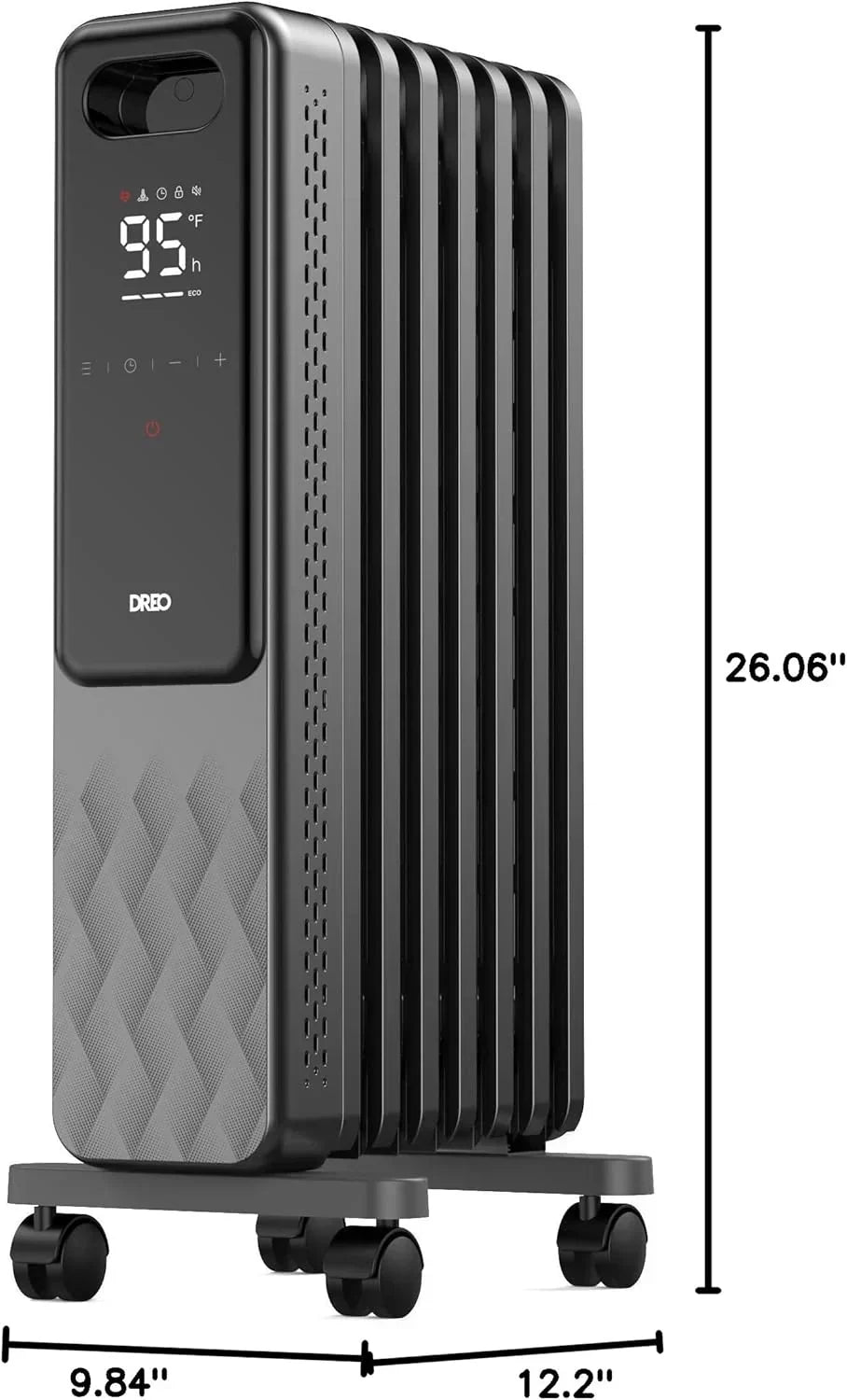 Indoor electric radiant heater with overheat and tip-over protection digital thermostat wourant