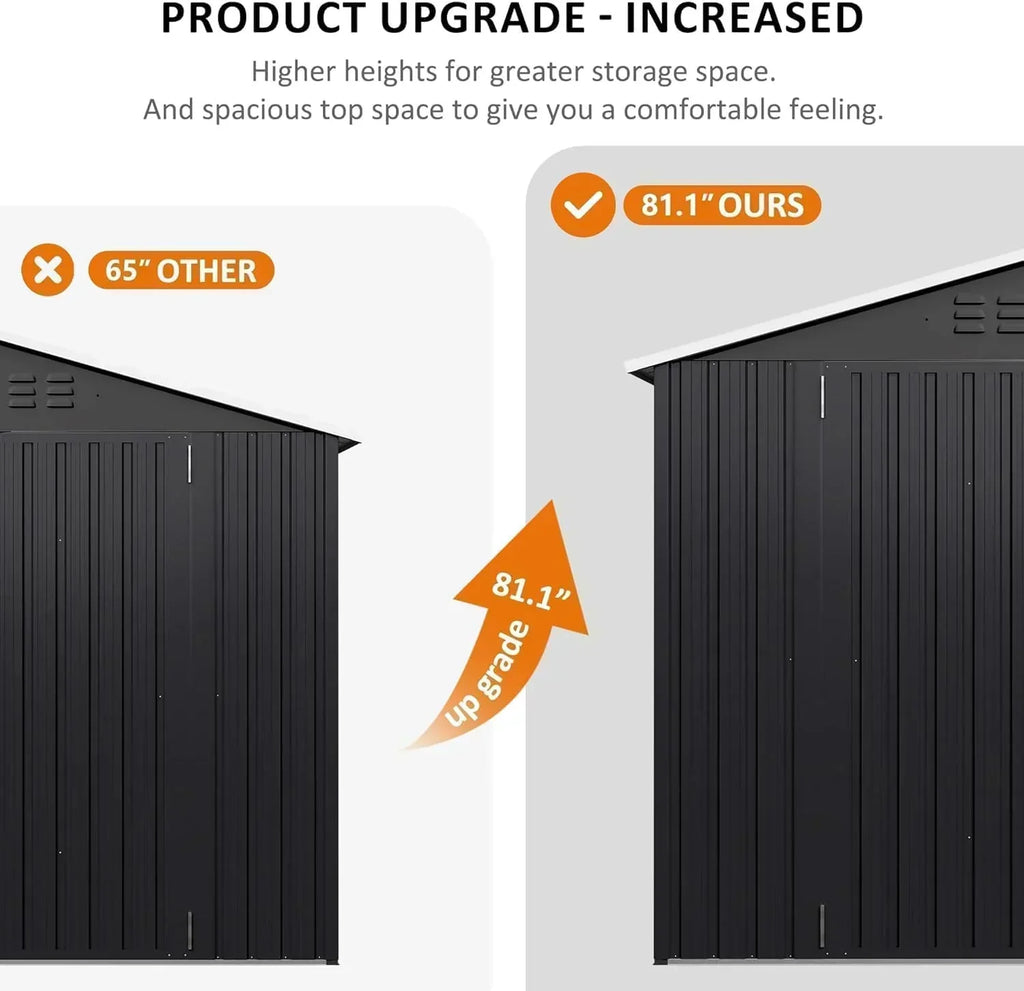 Polar Aurora 8 x 12 FT Outdoor Storage Shed Metal Garden Shed with Updated Frame Structure wourant