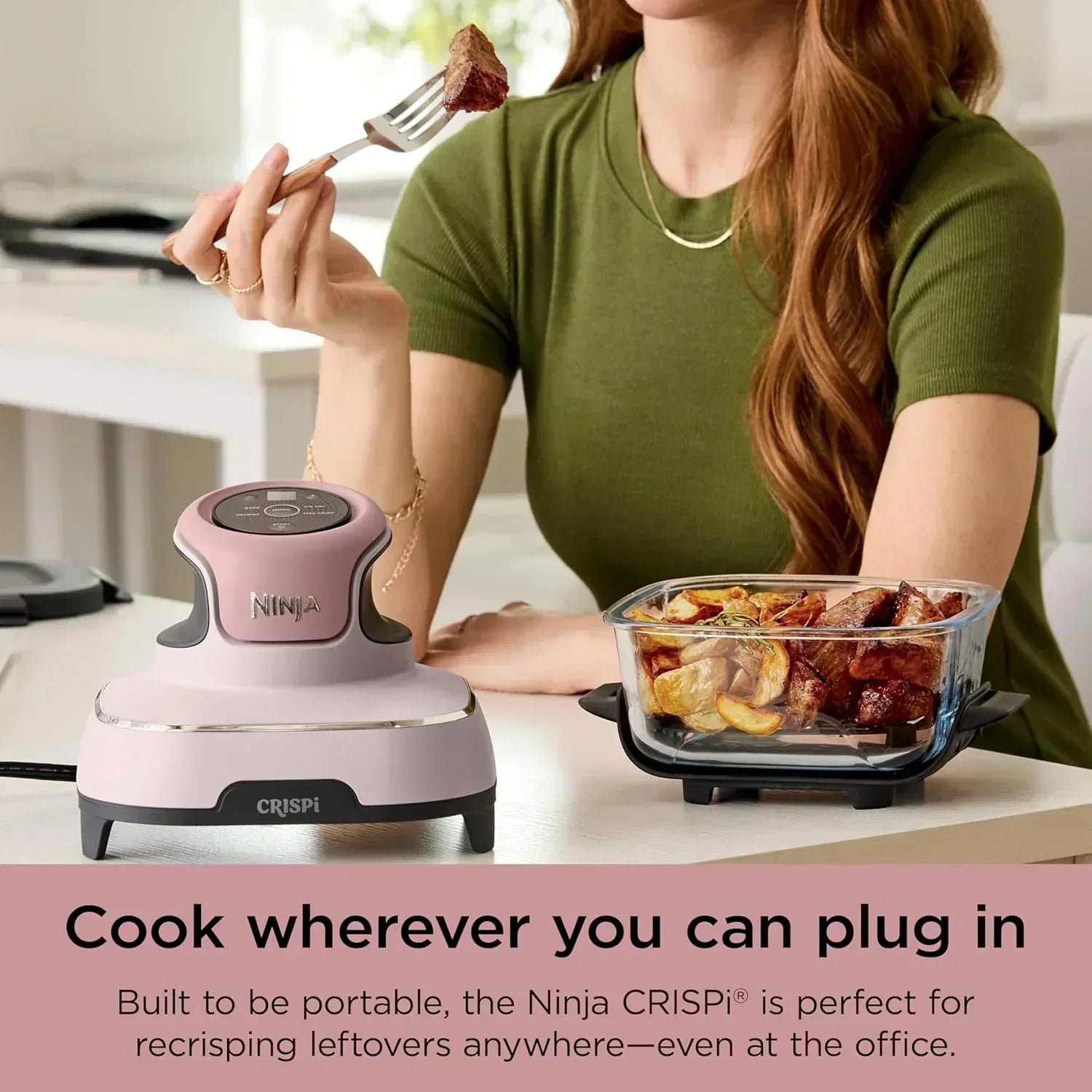 Ninja Crispi 4 in 1 Portable Glass Air Fryer Cooking System 4QT 6 Cup TempWare Glass Containers wourant