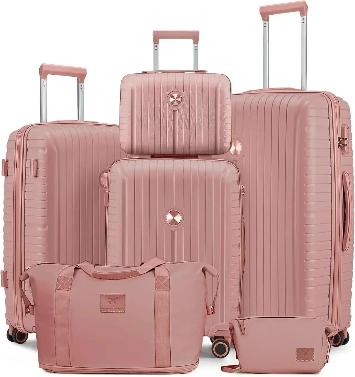 5-piece PP hardshell lightweight travel carry-on luggage set with dual spinner wheels wourant