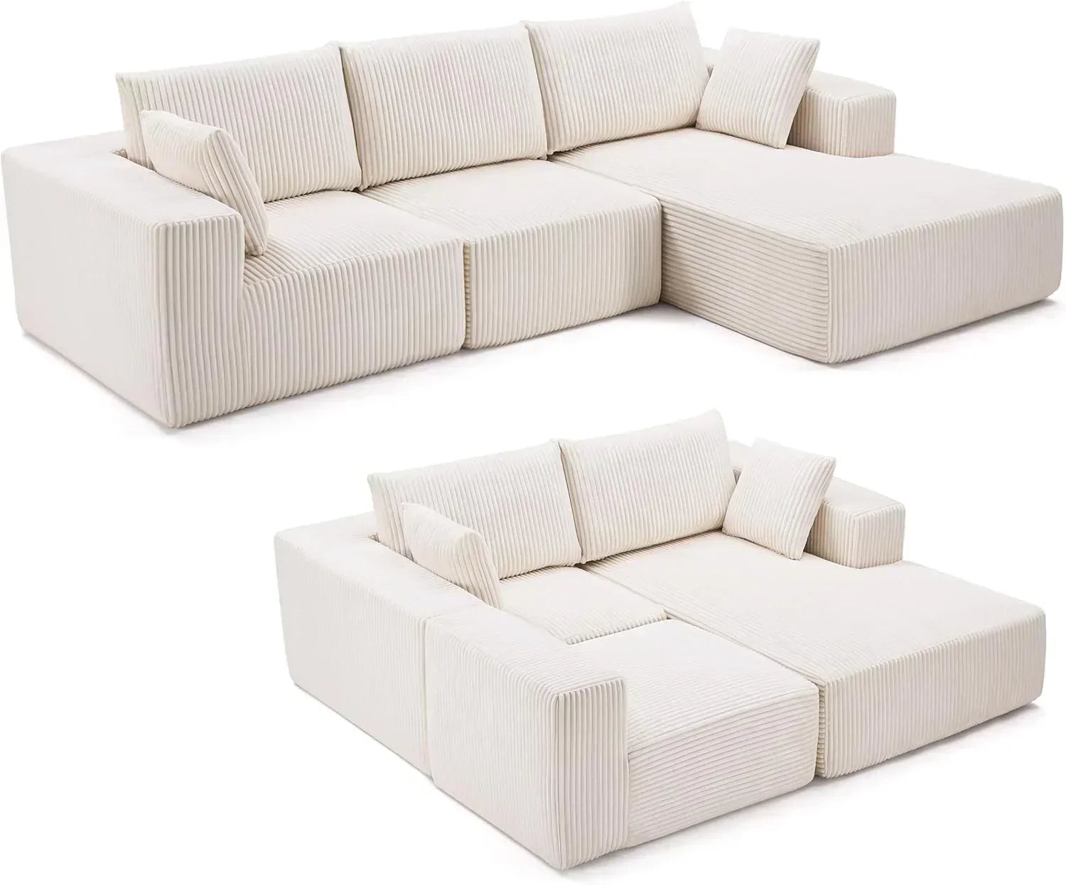 108 inch sectional sofa cloud sectional sofa with deep seat modern sectional L shaped sofa wourant