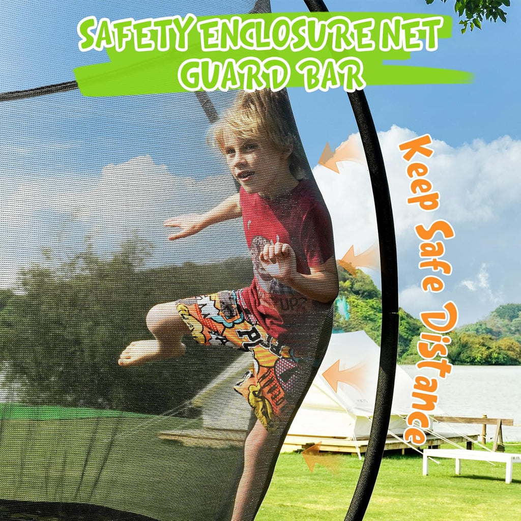 Gigu 10FT 12FT 14FT Recreational Trampolines with Enclosure Net and Ladder Anti-Rust Coating wourant