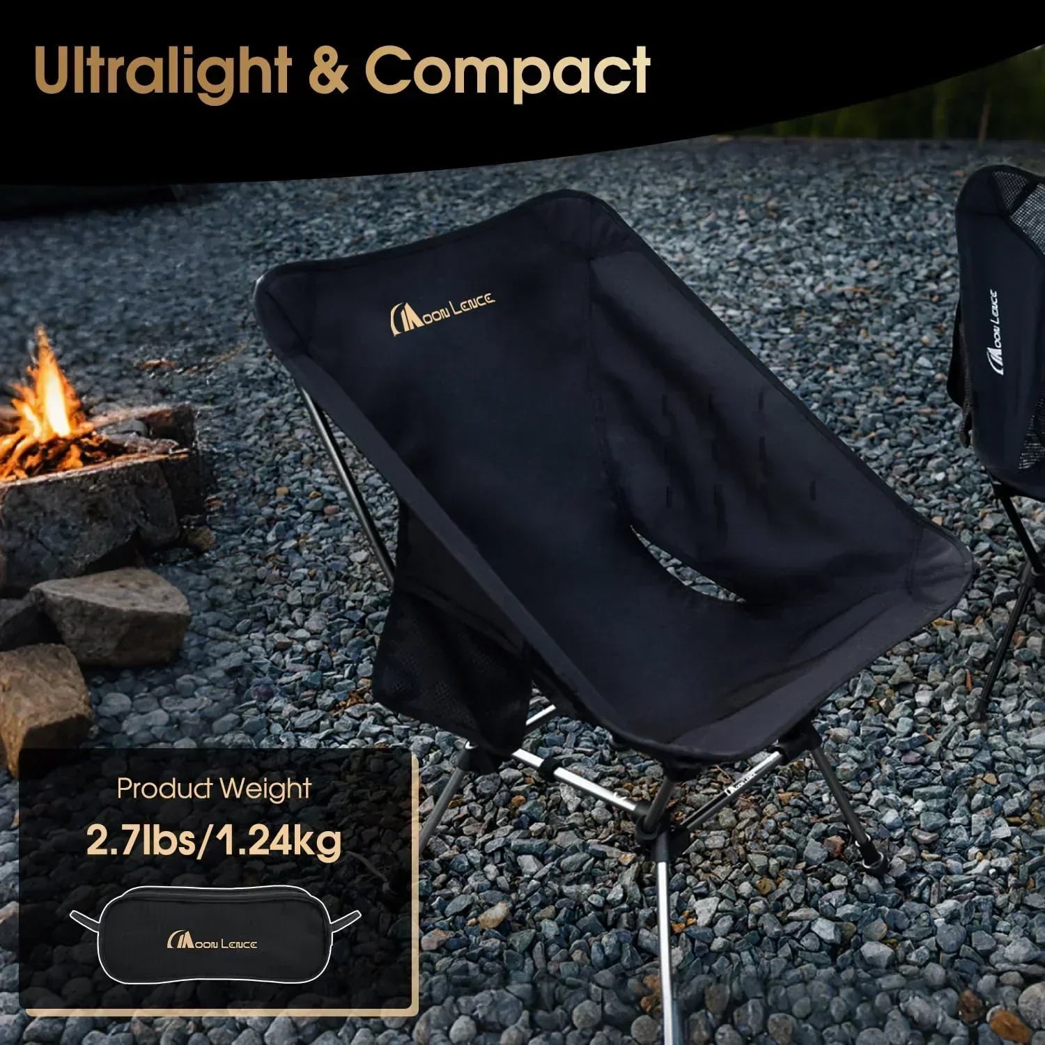 Portable Camping Chair Plus Folding Chair for Backpacking and Hiking wourant