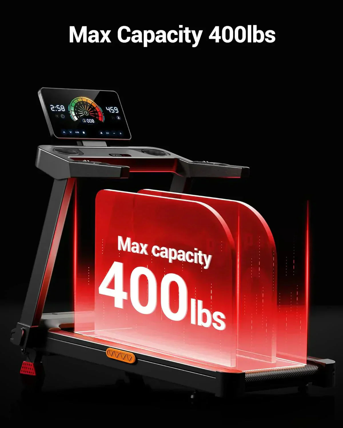 UMAY household folding tilt treadmill with heart rate sensor Low noise wourant