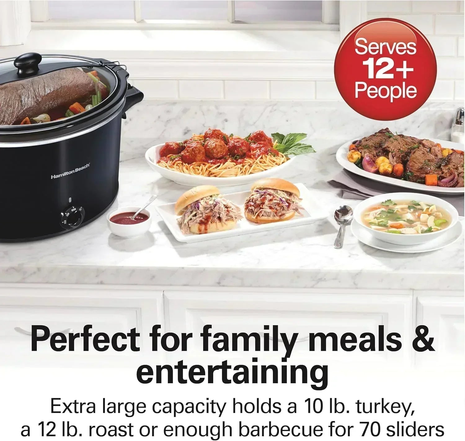 Slow Cooker Extra Large 10 Quart Stay or Go Portable With Lid Lock wourant