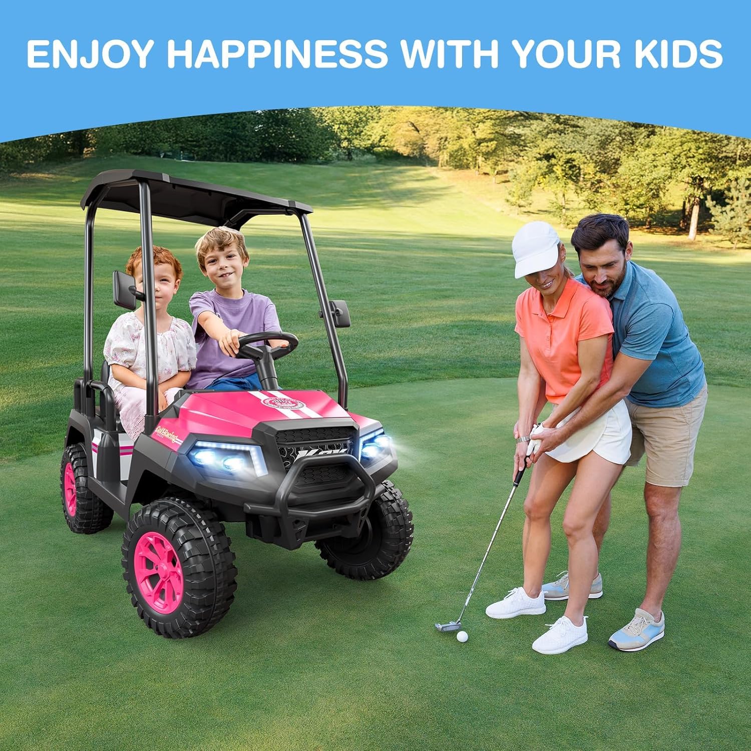 R9 24V Children's Golf Cart with Remote Control Removable Awning wourant