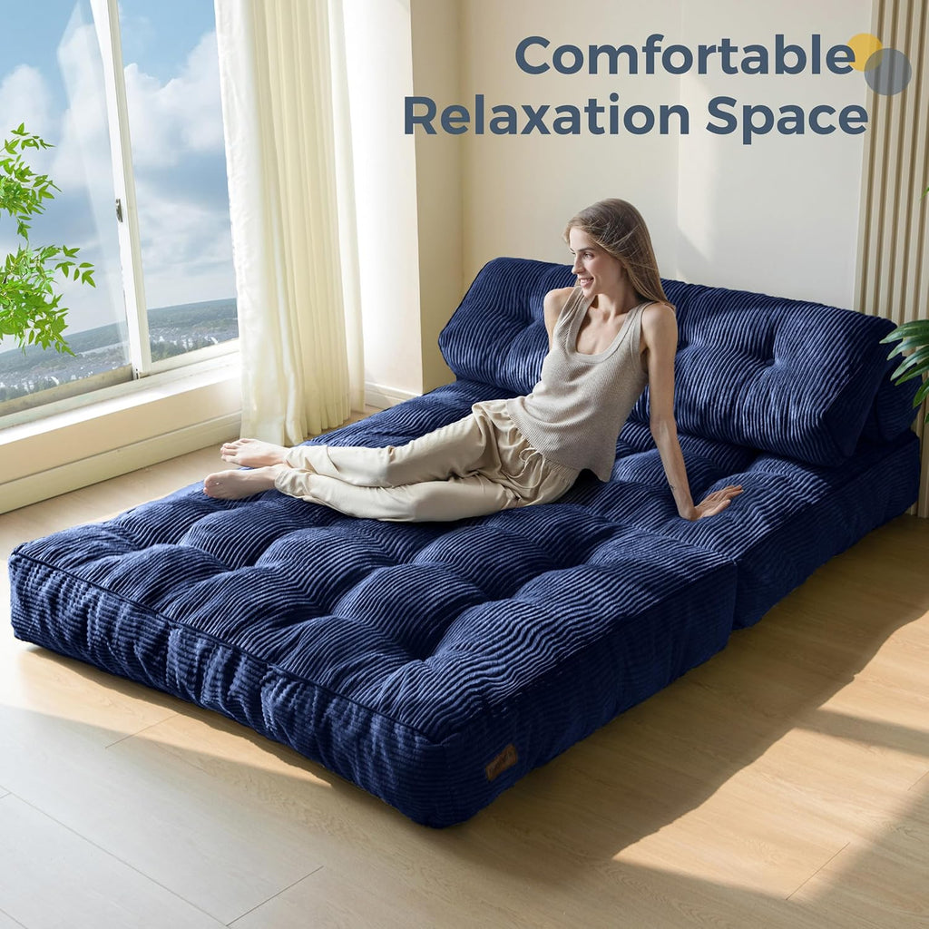 MAXYOYO Folding Sofa Bed Convertible Sleeper Chair with Pillow Foldable Mattress with Back Support wourant
