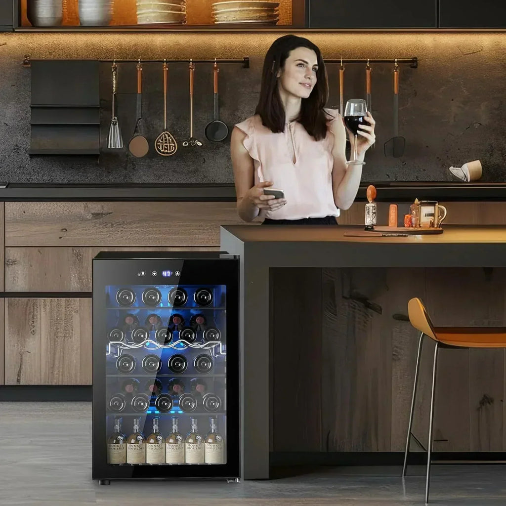 Mini Fridge 130 Can Beverage Refrigerator Cooler Drink Fridge Adjustable Temperature Control wourant