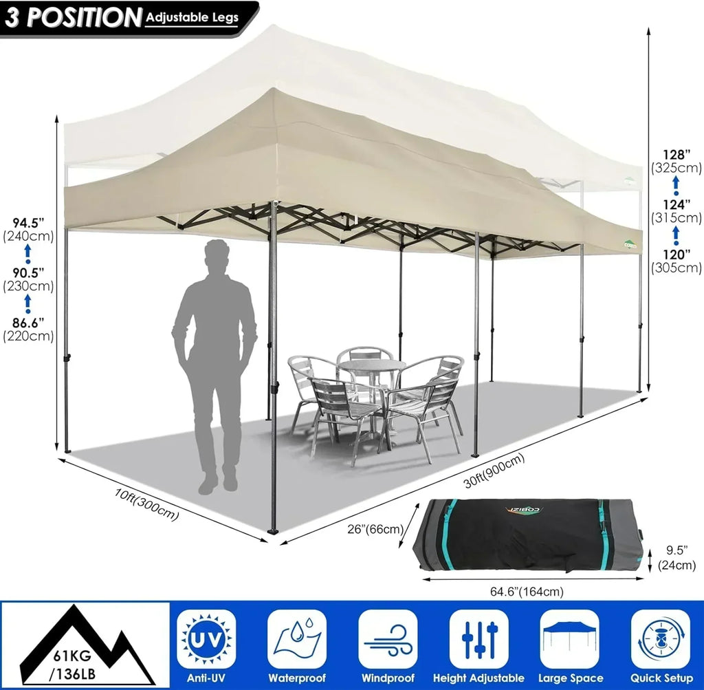 COBIZI 10x20 Heavy Duty Pop up Canopy Tent 6 sidewalls Commercial Canopy Wedding Party Tents wourant