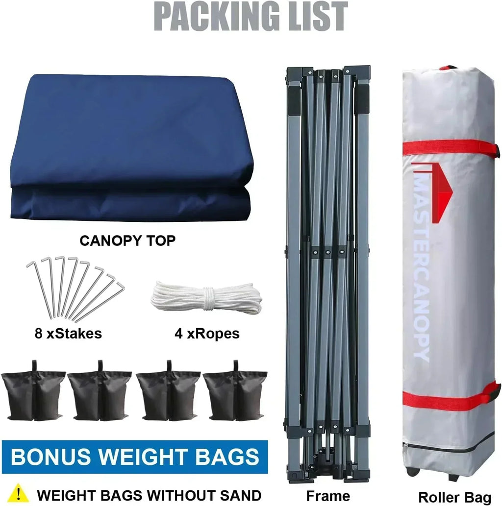 Durable Pop-up Canopy Tent with Roller Bag (10x10 Black) wourant