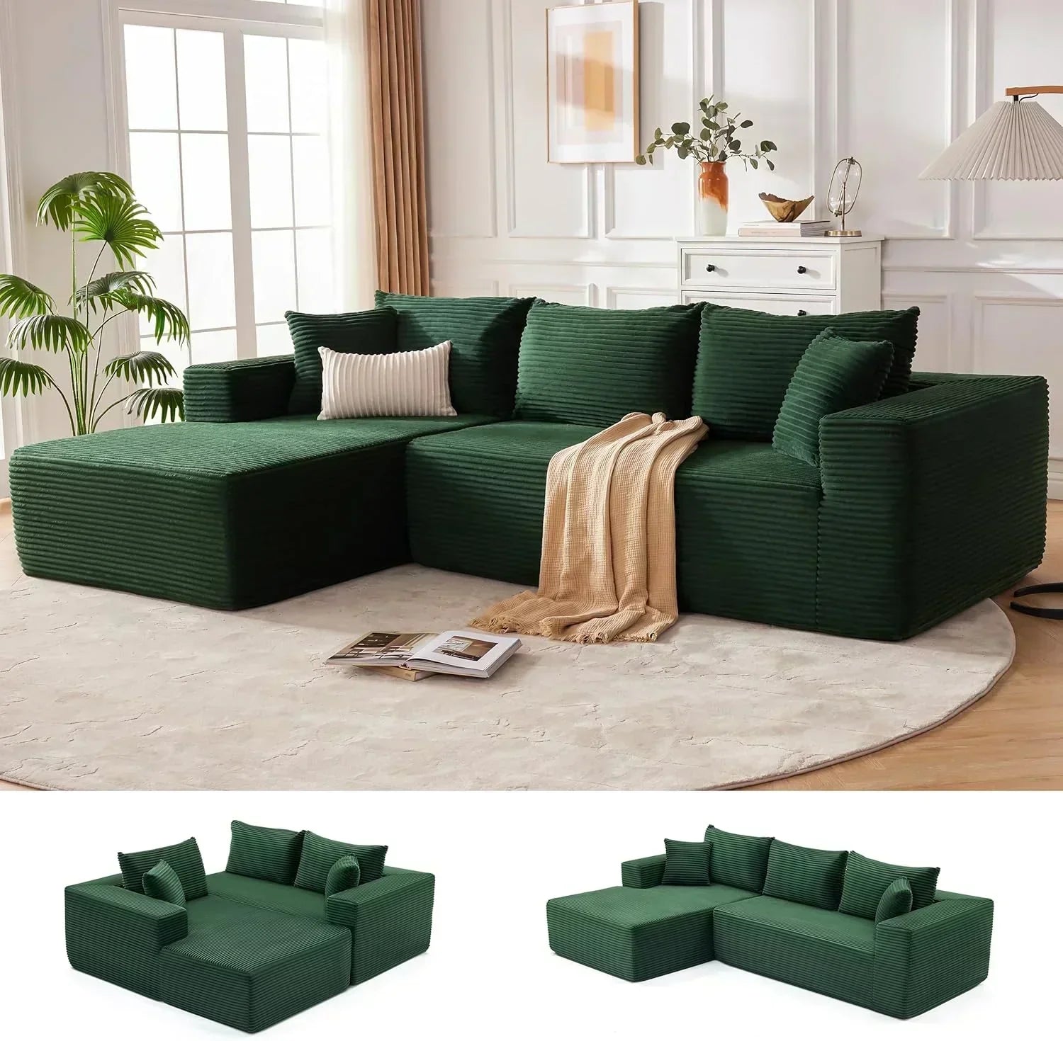110-inch cloud sofa boneless sofa in the living room modular sofa with deep seats wourant