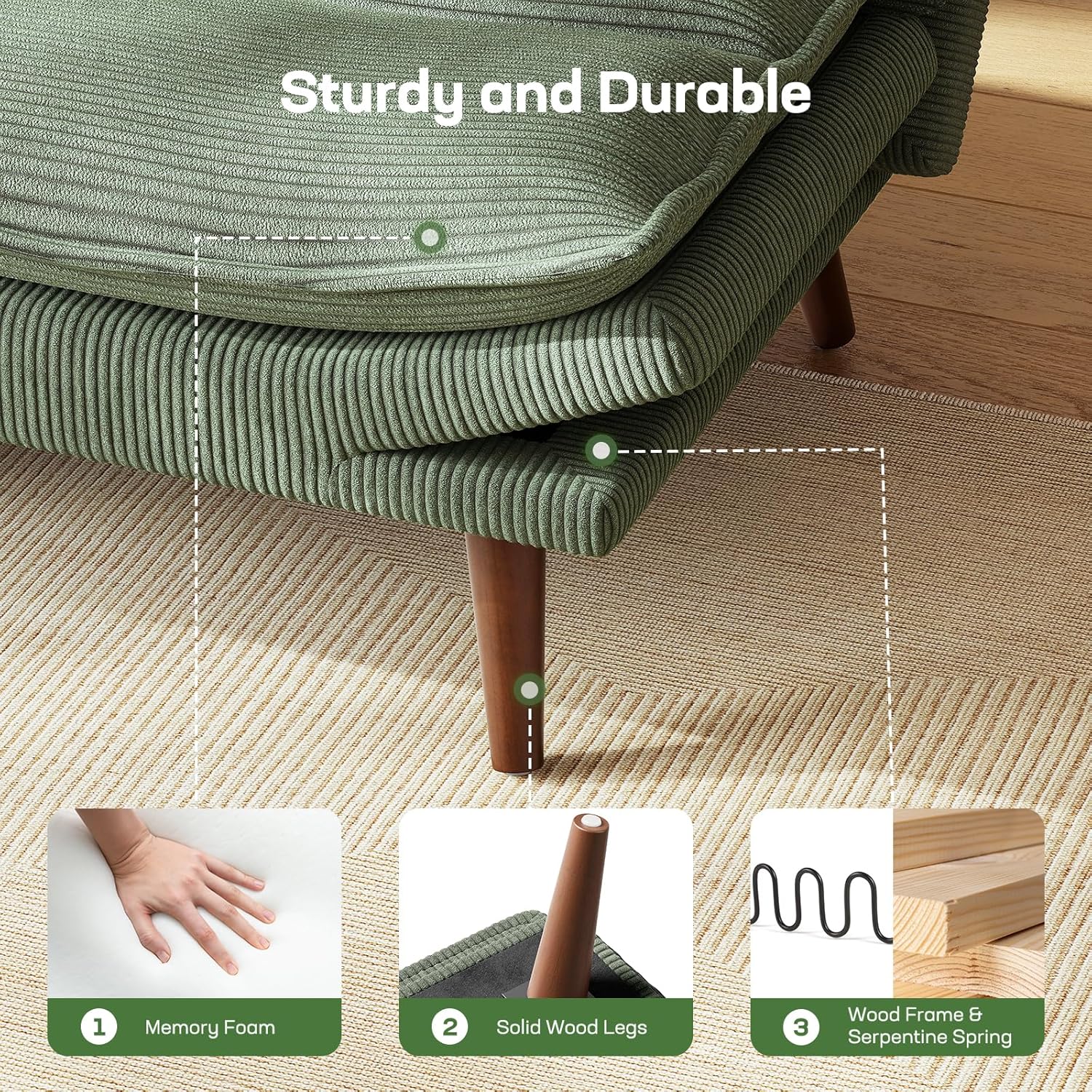Futon Sofa Bed Futon Sofa Adjustable Back Armrests Converts to Small Sleeper Sofa Bed wourant