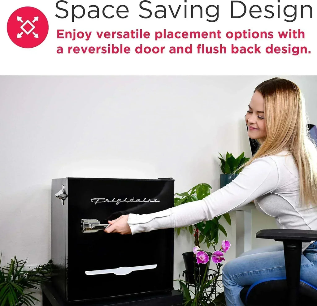 Frigidaire EFR176 Retro Compact Fridge with Chiller Mini Refrigerator Built-in Bottle Opener wourant