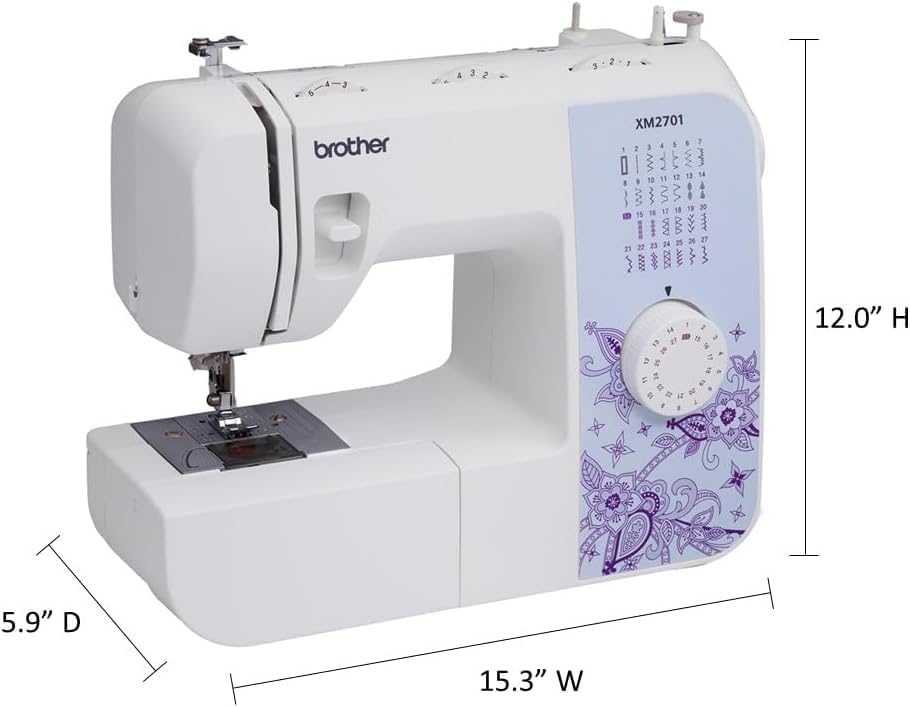 Brother XM2701 Sewing Machine, Lightweight, Full Featured, 27 Stitches, 6 Included Feet wourant