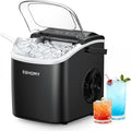 EUHOMY Countertop Ice Maker Machine with Handle, 26lbs in 24Hrs, 9 Ice Cubes Ready in 6 Mins, Auto-Cleaning Portable Ice Maker with Basket and Scoop, for Home/Kitchen/Camping/RV. (Black) woonhhop