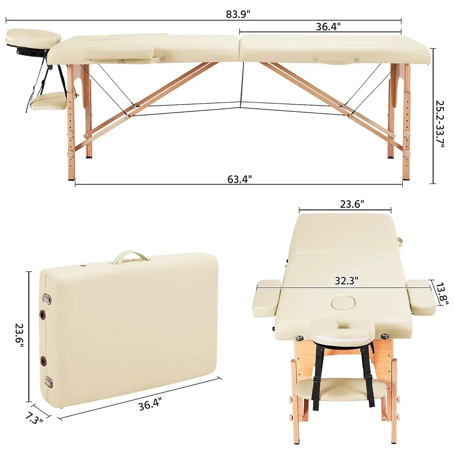 Yaheetech Massage Table Portable Lash Beds Spa Bed Massage Couch Foldable Spa Tables wourant
