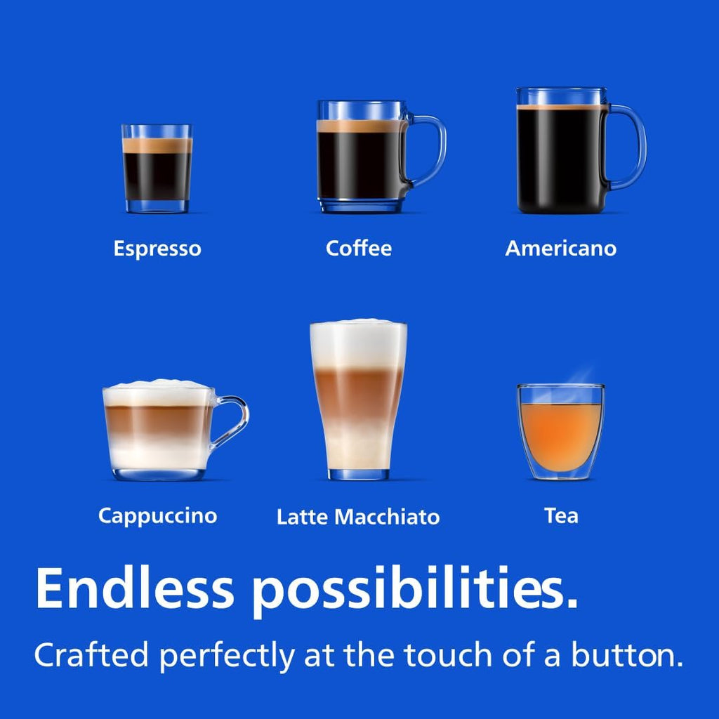 Philips 3200 Series Fully Automatic Espresso Machine, LatteGo Milk Frother, 5 Coffee Varieties, Intuitive Touch Display, 100% Ceramic Grinder, AquaClean Filter, My Coffee Choice, Black (EP3241/54) woonhhop