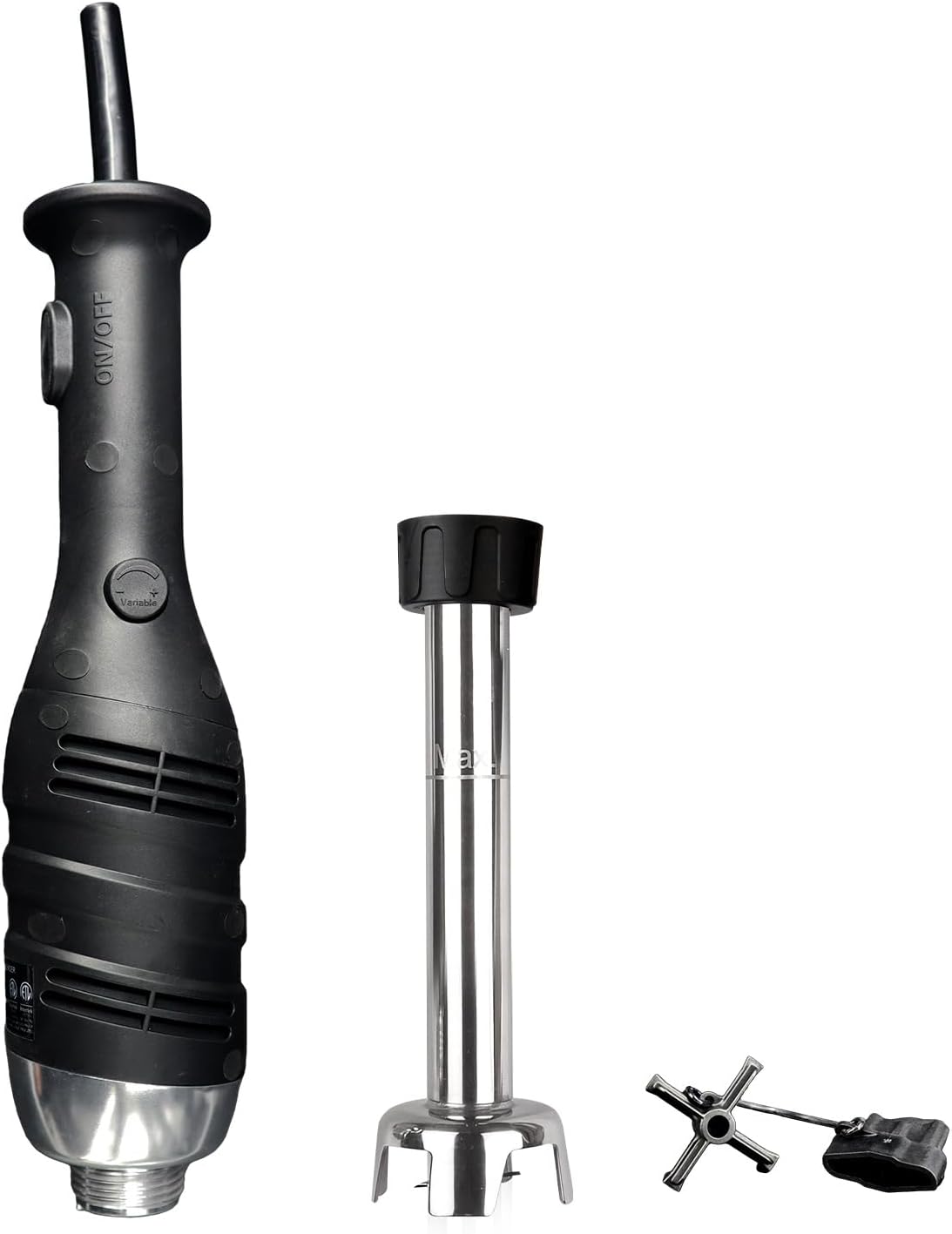 VONCI 500W Commercial Immersion Blender, 16" SUS 304 Removable Shaft, Heavy Duty Power Hand Mixer with Variable Speed 6000-20000RPM, Professional Electric Stick Blender for Restaurant Kitchen Use. wourant